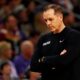 Apr 9, 2024; Phoenix, Arizona, USA; Phoenix Suns head coach Frank Vogel reacts during the second quarter of the game against the LA Clippers at Footprint Center. Mandatory Credit: Mark J. Rebilas-USA TODAY Sports