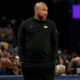 Apr 12, 2024; Memphis, Tennessee, USA; Los Angeles Lakers head coach Darvin Ham watches during the first half against the Memphis Grizzlies at FedExForum. Mandatory Credit: Petre Thomas-USA TODAY Sports