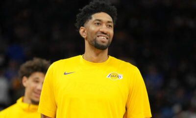 Jan 27, 2024; San Francisco, California, USA; Los Angeles Lakers forward Christian Wood (35) before the game against the Golden State Warriors at Chase Center. Mandatory Credit: Darren Yamashita-USA TODAY Sports