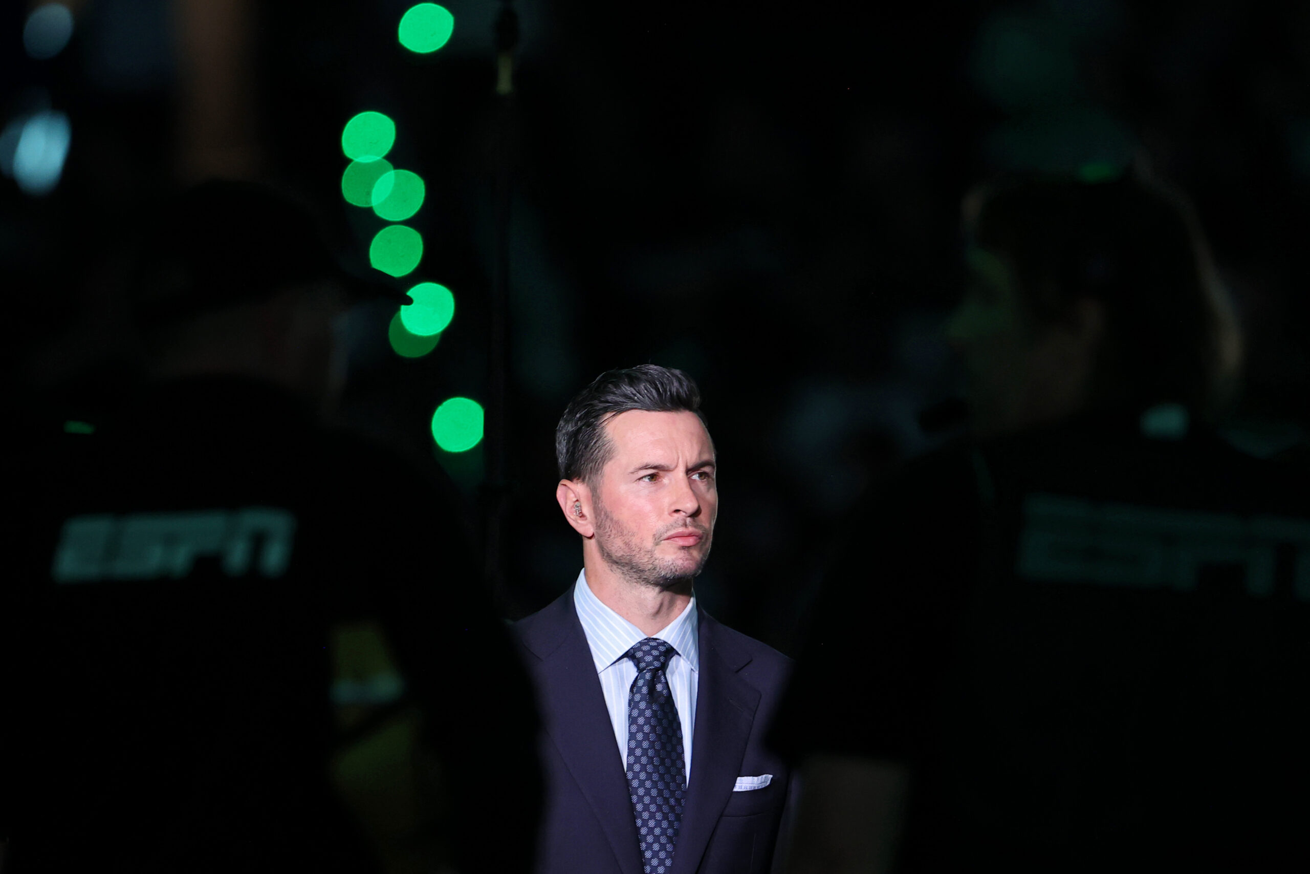 Jun 9, 2024; Boston, Massachusetts, USA; ESPN analyst JJ Redick looks on before game two of the 2024 NBA Finals between the Boston Celtics and the Dallas Mavericks at TD Garden. Mandatory Credit: Peter Casey-USA TODAY Sports