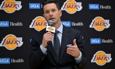 Jun 24, 2024; El Segundo, CA, USA; Los Angeles Lakers head coach JJ Redick speaks to the media during an introductory news conference at the UCLA Health Training Center. Mandatory Credit: Jayne Kamin-Oncea-USA TODAY Sports