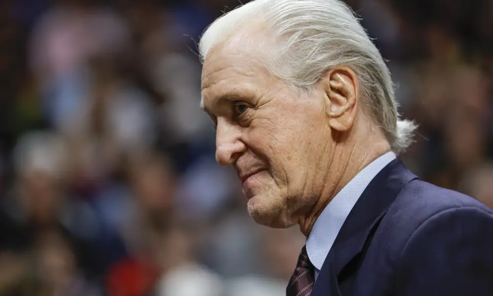 Dec 23, 2022; Miami, Florida, USA; Miami Heat team president Pat Riley looks on during the game between the Miami Heat and the Indiana Pacers at FTX Arena. Mandatory Credit: Sam Navarro-USA TODAY Sports