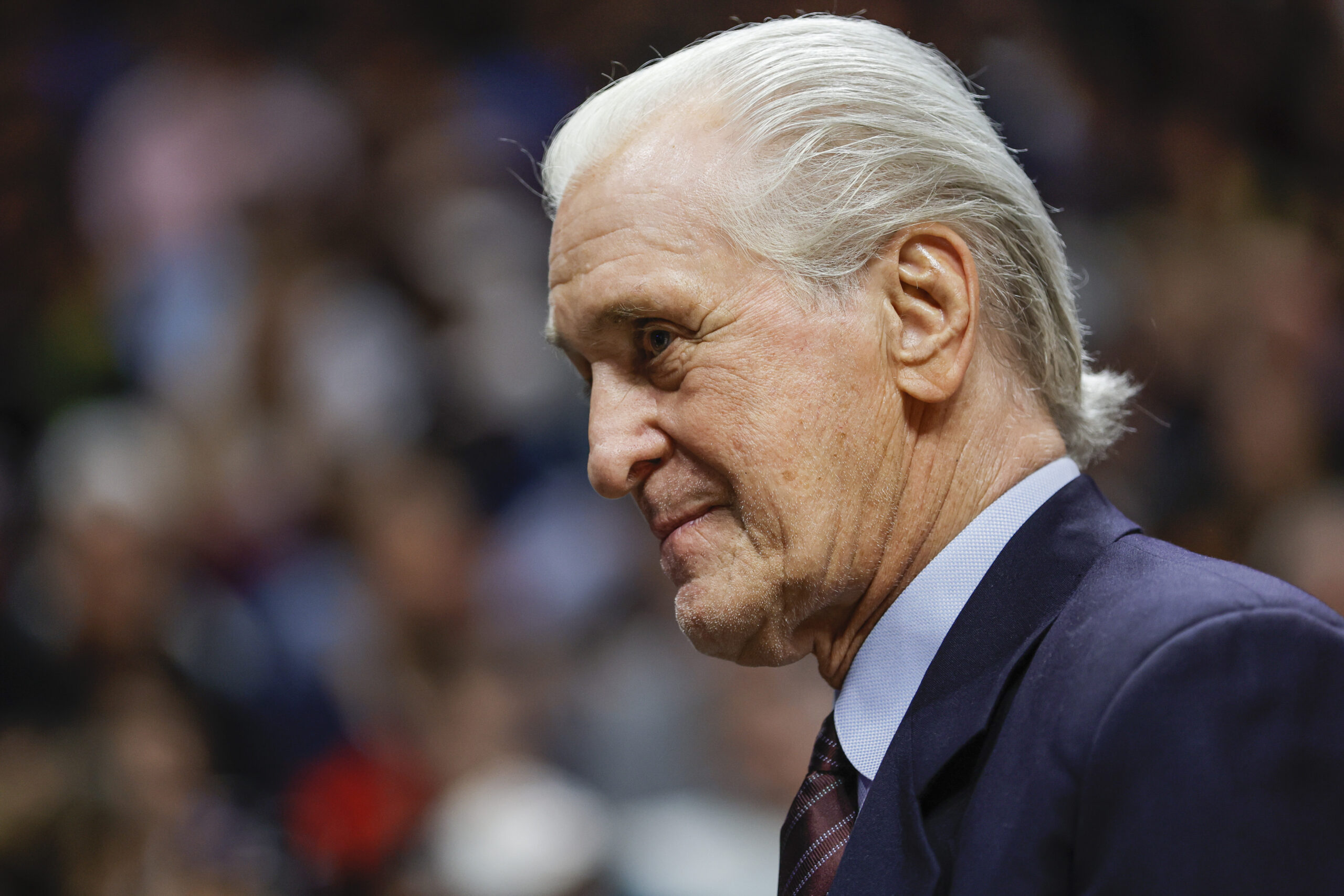 Dec 23, 2022; Miami, Florida, USA; Miami Heat team president Pat Riley looks on during the game between the Miami Heat and the Indiana Pacers at FTX Arena. Mandatory Credit: Sam Navarro-USA TODAY Sports