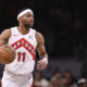 Mar 23, 2024; Washington, District of Columbia, USA; Toronto Raptors forward Bruce Brown (11) dribbles during the second half against the Washington Wizards at Capital One Arena. Mandatory Credit: Tommy Gilligan-USA TODAY Sports