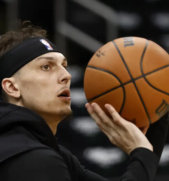 May 1, 2024; Boston, Massachusetts, USA; Miami Heat guard Tyler Herro (14) warms up prior to their game against the Boston Celtics in game five of the first round of the 2024 NBA playoffs at TD Garden. Mandatory Credit: Winslow Townson-USA TODAY Sports