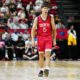 Jul 14, 2024; Las Vegas, NV, USA; Houston Rockets guard Reed Sheppard (15) reacts after scoring against the Washington Wizards during the third quarter at Thomas & Mack Center. Mandatory Credit: Stephen R. Sylvanie-USA TODAY Sports