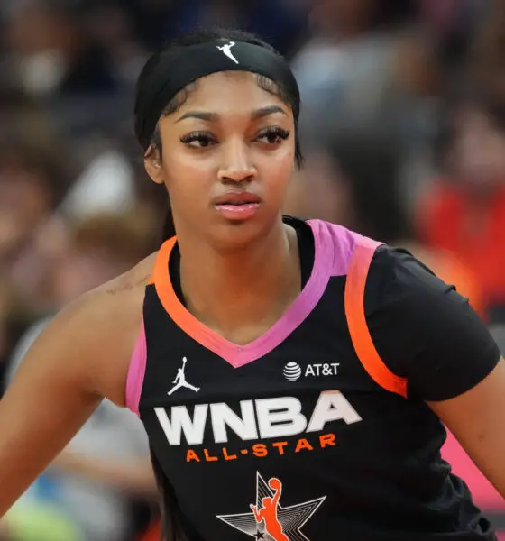 Jul 20, 2024; Phoenix, AZ, USA; Team WNBA forward Angel Reese gets in position against USA Women's National Team during the WNBA All Star Game at Footprint Center. Mandatory Credit: Joe Camporeale-USA TODAY Sports